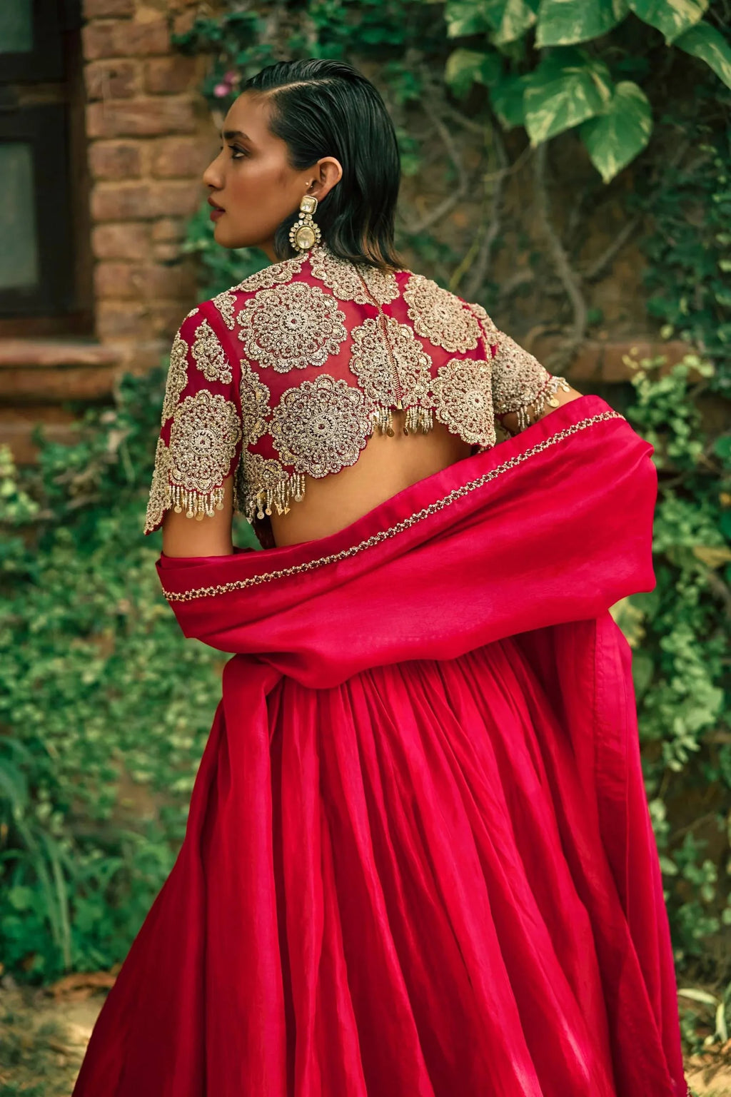 Wedding Special Roman Silk Lehenga with Tassel Blouse