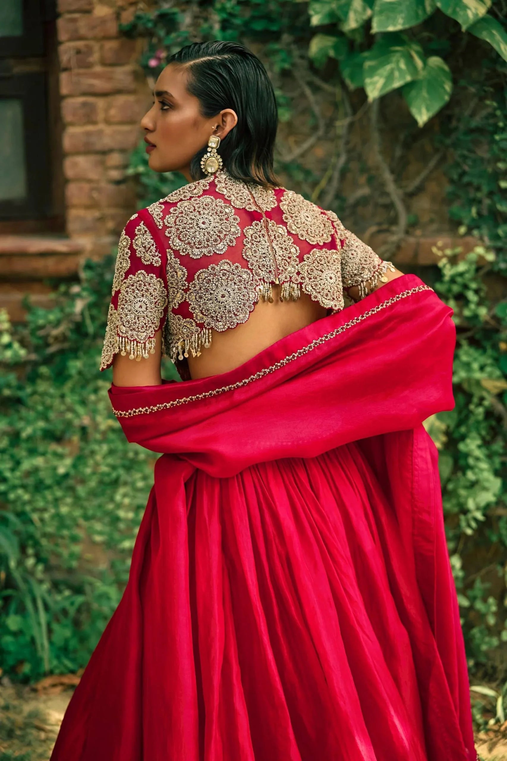 Wedding Special Roman Silk Lehenga with Tassel Blouse