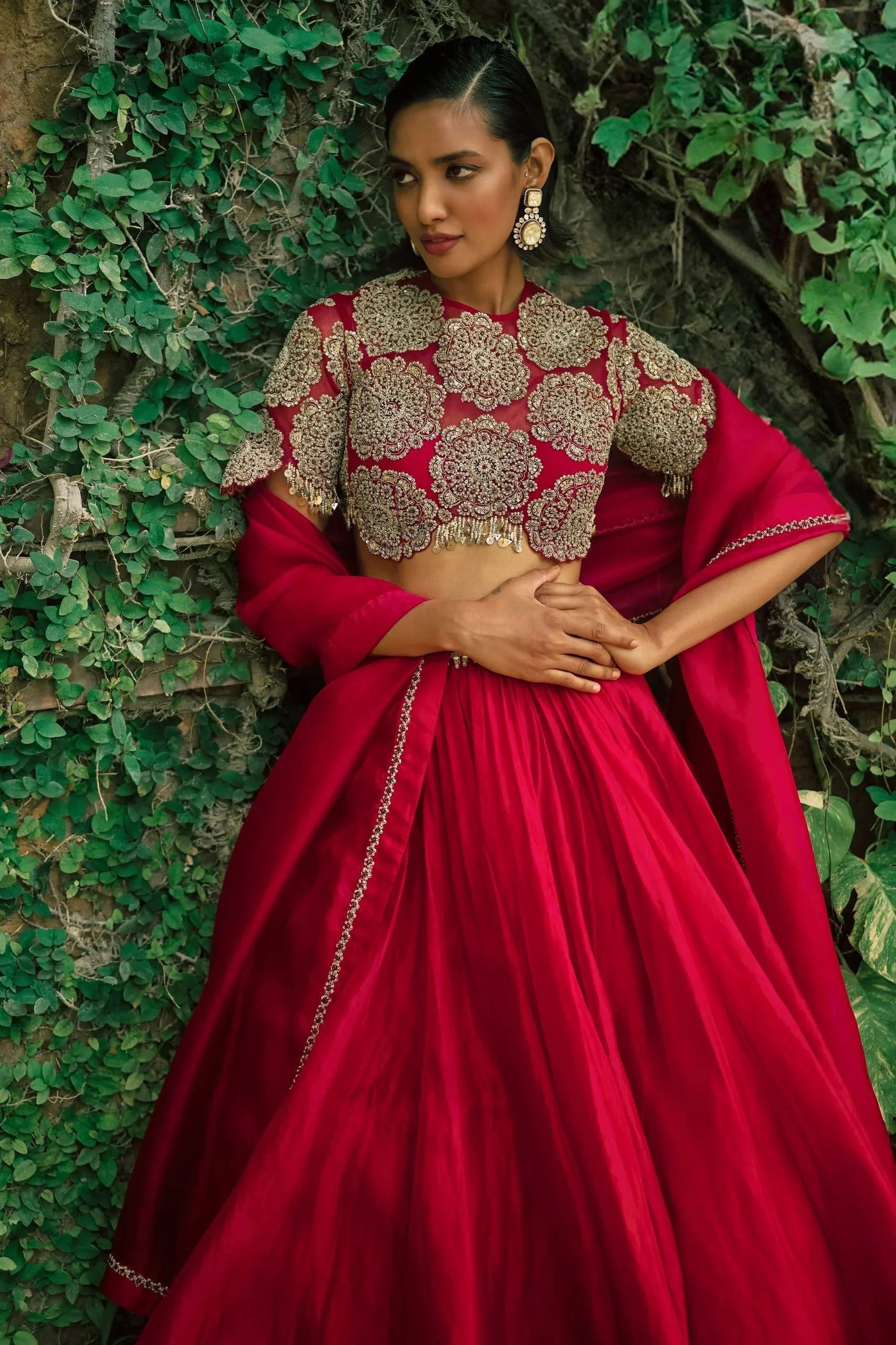Wedding Special Roman Silk Lehenga with Tassel Blouse