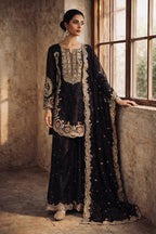 Luxury Pure GMY Silk Embroidered Plazzo Set with Moti Work