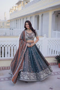 Designer YSL Silk Bridal Lehenga with Dupatta