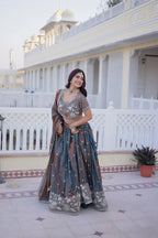 Designer YSL Silk Bridal Lehenga with Dupatta