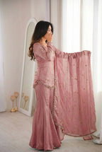 Eid Wear Fendy Silk Sequence Work Kurti Sharara Set