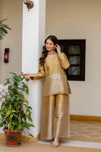 Timeless Banarasi Charm: Embroidered Viscose Top with Matching Bottom Set