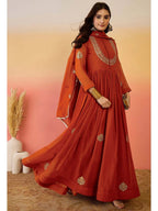 Luxury Blooming Georgette Anarkali Style Gown Set