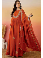 Luxury Blooming Georgette Anarkali Style Gown Set