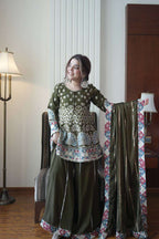 Chinon Festival Special Kurti Plazzo Set with Embroidery Work