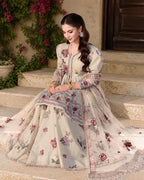Premium Ivory Wedding & Party Wear Peplum Sharara With Embroidered Dupatta