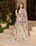 Premium Ivory Wedding & Party Wear Peplum Sharara With Embroidered Dupatta