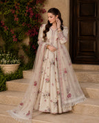 Premium Ivory Wedding & Party Wear Peplum Sharara With Embroidered Dupatta