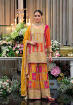 Premium Chinon Silk Top & Digital Print Plazzo with Sequence Embroidery