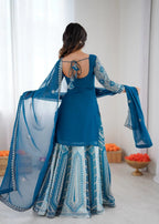 Azure Grace Thread & Sequin Lehenga Ensemble