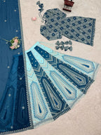 Azure Grace Thread & Sequin Lehenga Ensemble