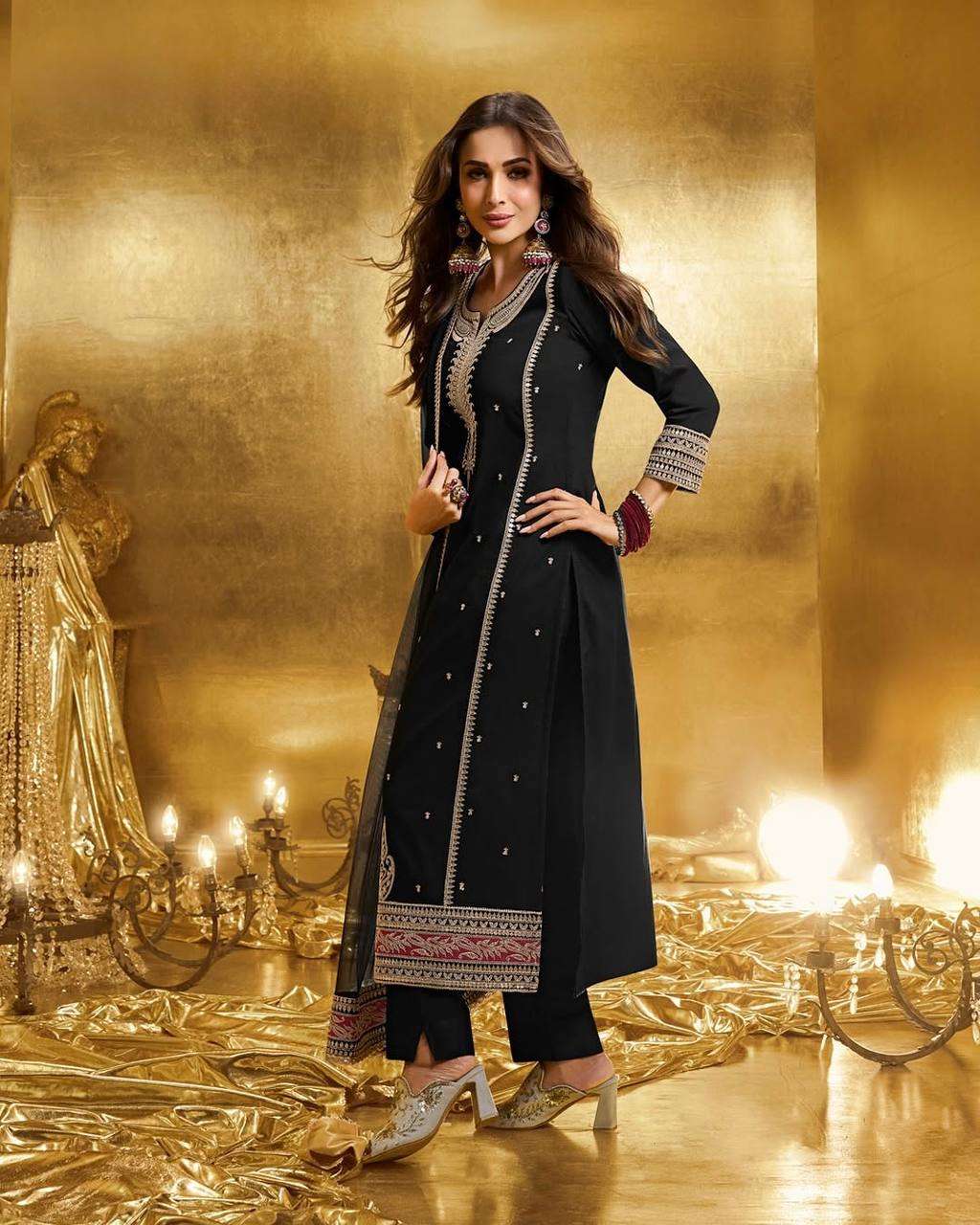 Designer Embroidered Georgette Suit Set with Dupatta