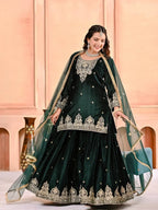 Heavy Work Velvet Sharara Set with Premium Embroidery