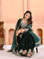 Heavy Work Velvet Sharara Set with Premium Embroidery