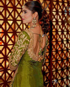 Elegant Chinon Silk Embroidered Topâ€“Shararaâ€“Dupatta Set