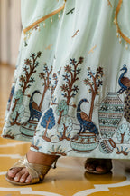 Glamorous Festive Look: Embroidered Chinon Gown with Grand Flair