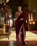 Velvet Saree Set with Net Embroidered Blouse