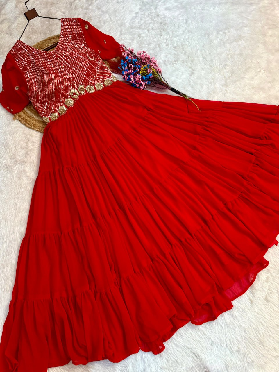 Elegant Full Length Ethnic Gown with Royal Flared Pattern