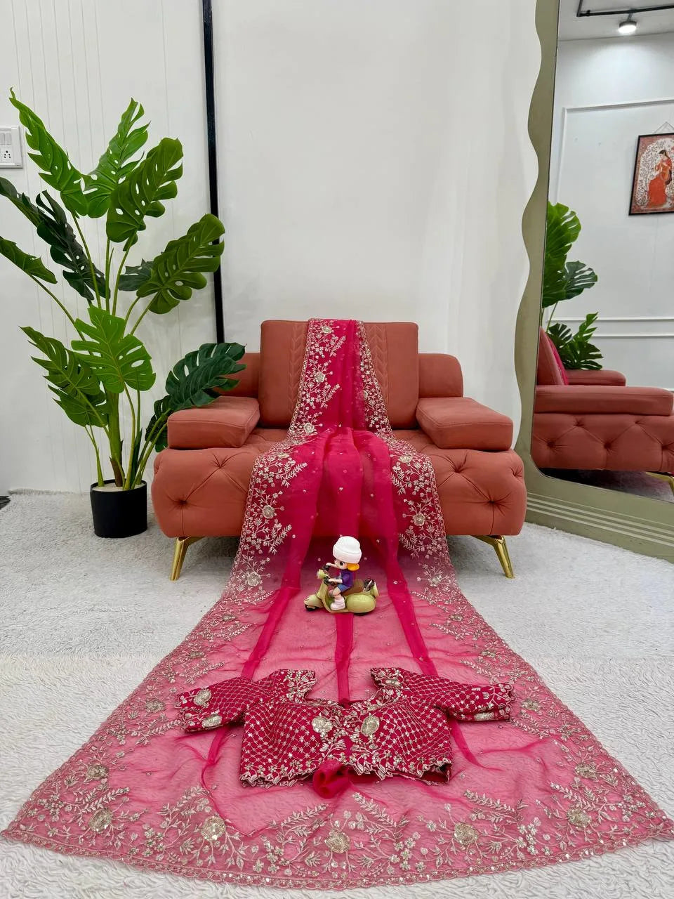 Blush Dream Organza Saree with Designer Embroidered Blouse
