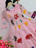 Partywear Star Georgette Gown with Sharara