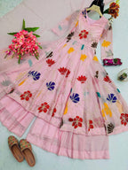 Partywear Star Georgette Gown with Sharara