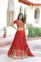 Luxe Bridal Look: Heavy Embroidered Lehenga Set with Flowing Flair & Dupatta
