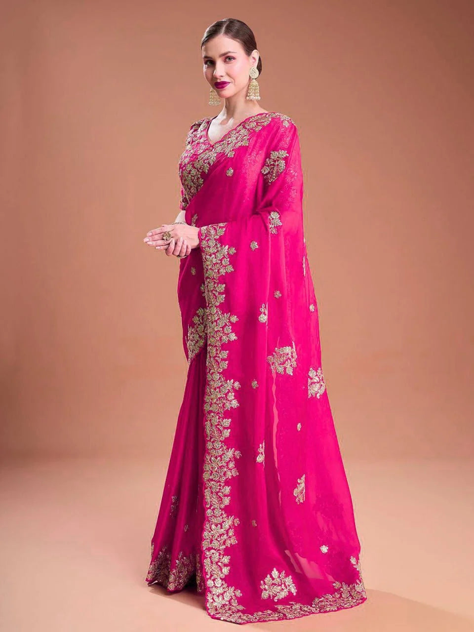 Rangoli Silk Saree with Fancy Jari & Sequence Embroidery