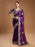 Premium Rangoli Silk Embroidered Saree with Designer Cutwork Border