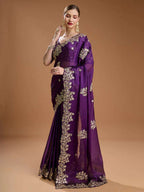 Premium Rangoli Silk Embroidered Saree with Designer Cutwork Border