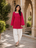 Indian Ethnic Wear Pink Bandhej Printed Kurta with Farshi Salwar