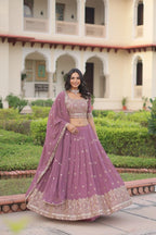 Premium Sequence â€“ Zari Work Lehenga with Unstitched Blouse & Dupatta