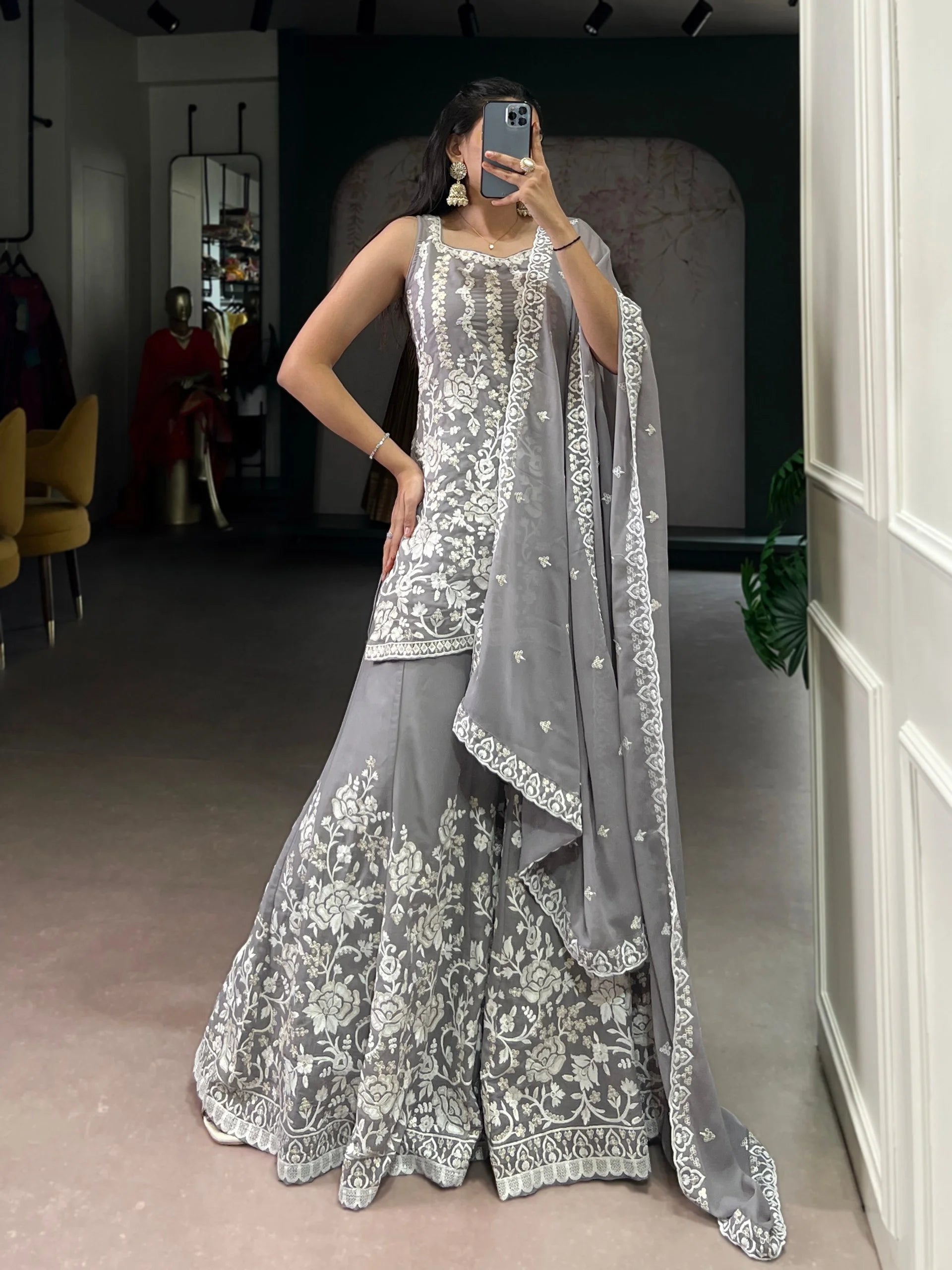 Premium Sequence & Thread Embroidery Suit Set