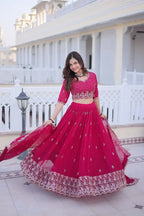 Elegant Fox Blooming Sequins & Zari Embroidered Lehenga Set with Dupatta