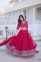 Elegant Fox Blooming Sequins & Zari Embroidered Lehenga Set with Dupatta