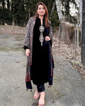 Designer Velvet Embroidery Top with Matching Pant
