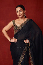 Designer Fancy Thread & Sequence Work Saree in Chinon Silk