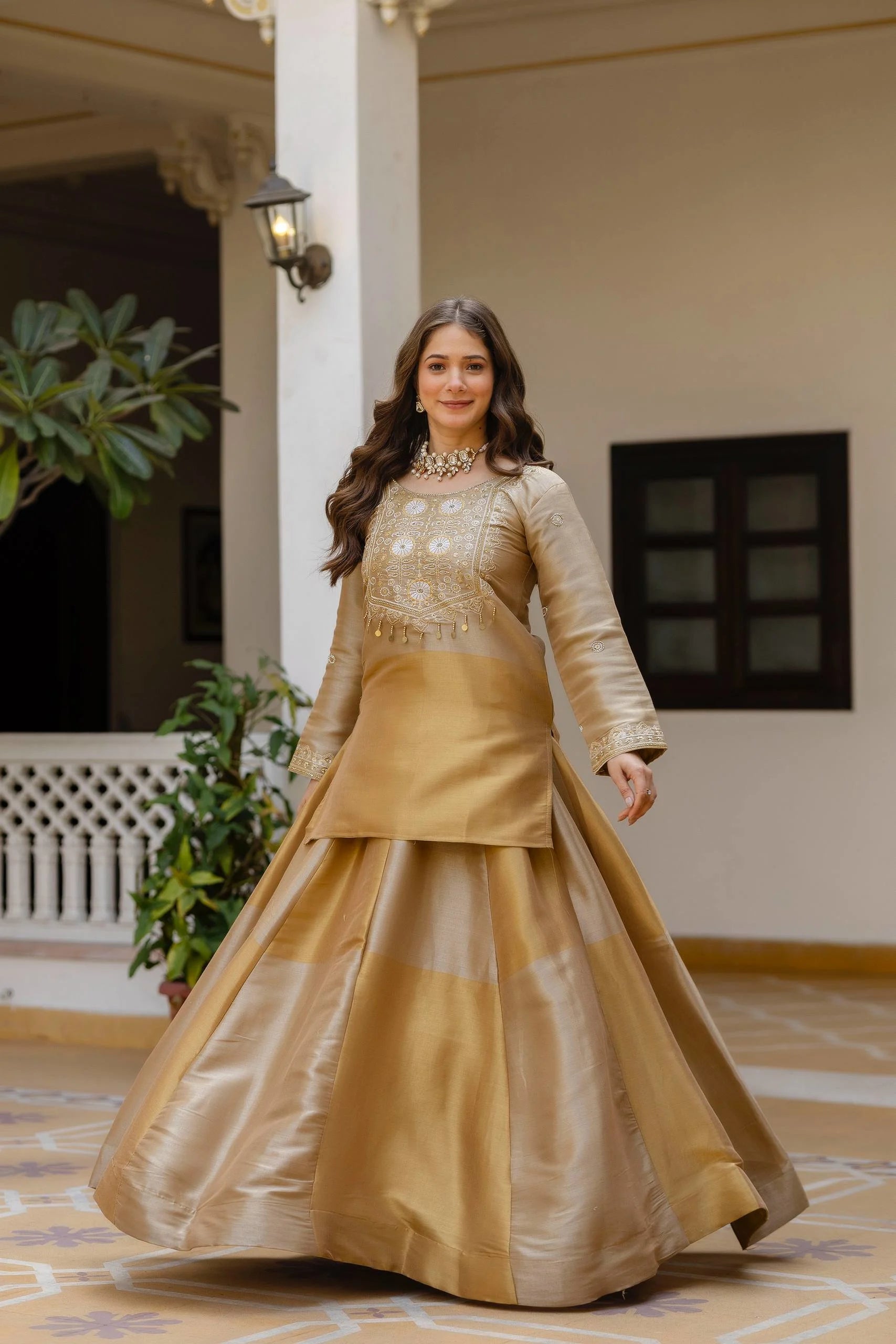 Royal Banarasi Elegance: Pure Viscose Lehenga with Embroidered Skirt & Silk Dupatta