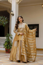 Royal Banarasi Elegance: Pure Viscose Lehenga with Embroidered Skirt & Silk Dupatta