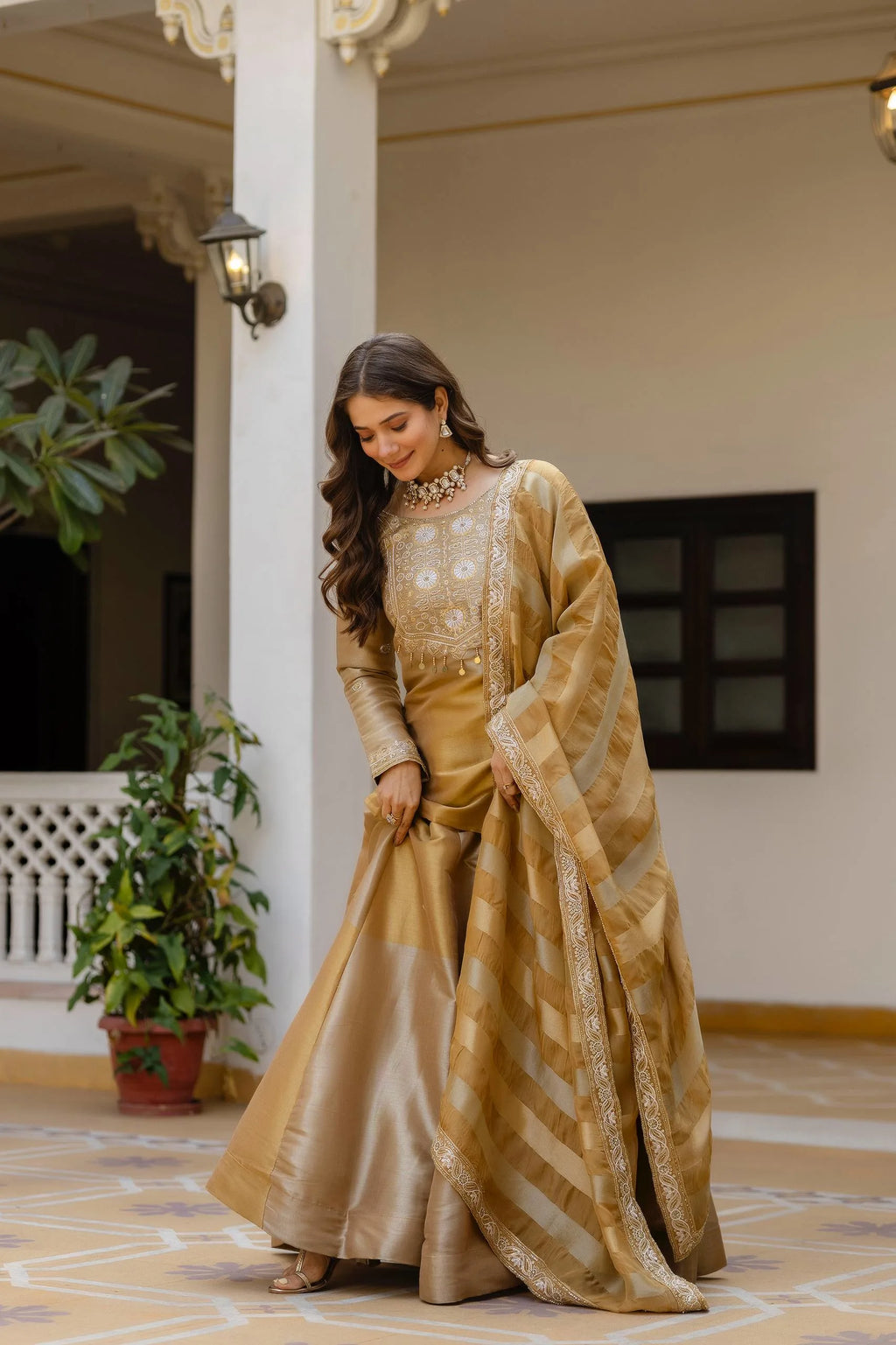 Royal Banarasi Elegance: Pure Viscose Lehenga with Embroidered Skirt & Silk Dupatta