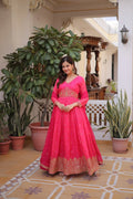 Royal Digital Printed Anarkali Suit with Zari Sequins Work Dupatta