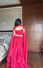 Ruffled Layers of Elegance â€“ Designer Lehenga Set