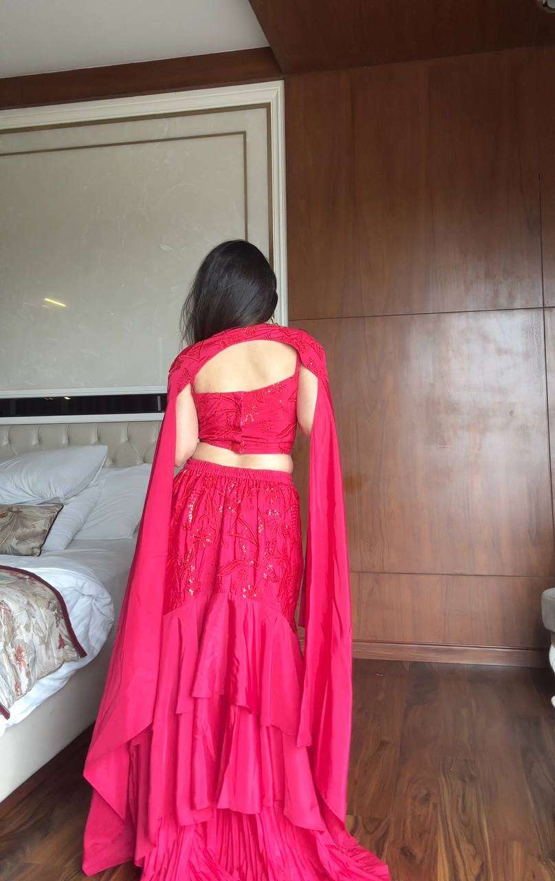 Ruffled Layers of Elegance â€“ Designer Lehenga Set