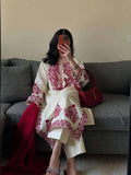Timeless Charm – Roman Silk Embroidery Suit for Women