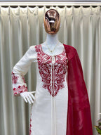 Timeless Charm – Roman Silk Embroidery Suit for Women