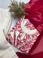 Timeless Charm – Roman Silk Embroidery Suit for Women