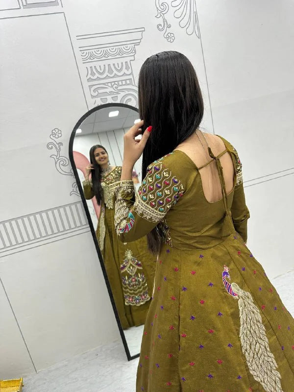 Designer Pure Vichitra Thread & Sequence Work Lehenga Choli Set