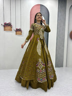 Designer Pure Vichitra Thread & Sequence Work Lehenga Choli Set