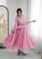 Elegant Embroidered Rembo Sequence Designer Anarkali Suit For Festivals